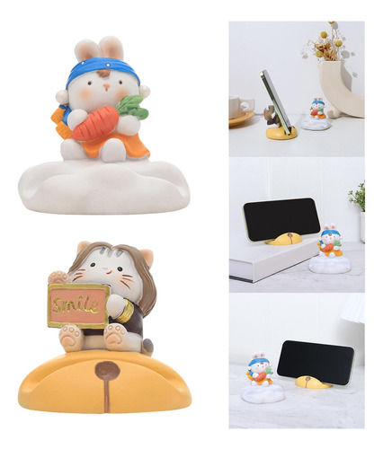 Soporte Para Teléfono Móvil Con Escultura De Conejo