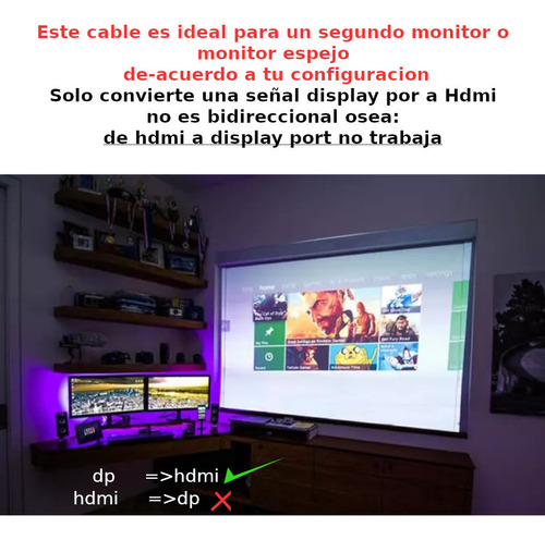 2 En 1: Cable Adaptador Display Hdmi2 En 1: Cable Adaptador