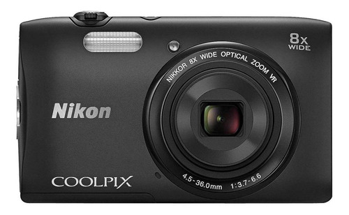  Nikon Coolpix S3600 compacta cor  preto