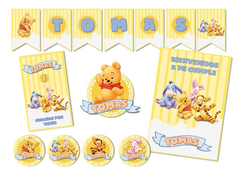 Kit Imprimible Cumpleaños Winnie Pooh