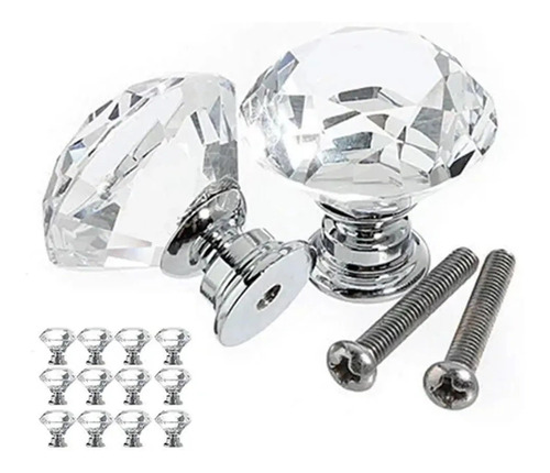 Kit 10 Puxador Cristal Para Armario Graveta Moveis 30mm