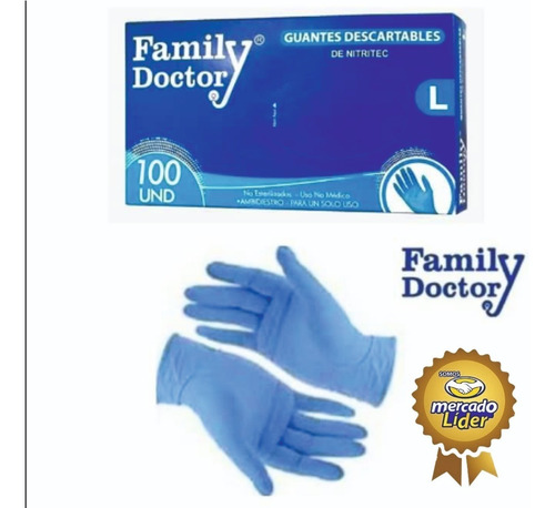 Guantes Desechables Celestes Gruesos - Talla L Caja X 100 