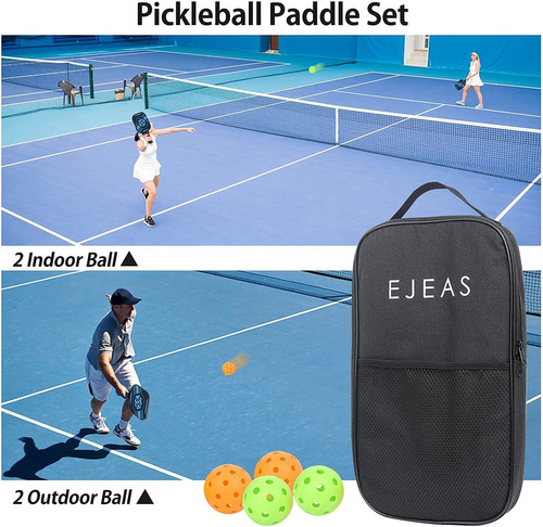 Ejeas Pickleball Paletas De Grafito, Juego De 2 Raquetas, 1