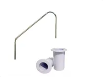 Comprar Pasamano + 2 Vainas Pileta Piscina Inox Vulcano Int\u002Fext