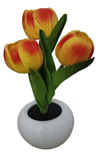Tulip Flower Light Lámpara De Maceta De Tulipán De Simulació Color De La Estructura Orange Tulip