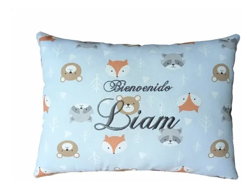 Almohada Con Nombre Bordado Para Bebe Regalo Recién Nacidos