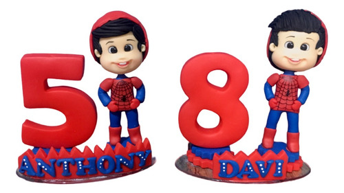 Vela/topo De Biscuit Homem Aranha Idade E Nome A Escolher