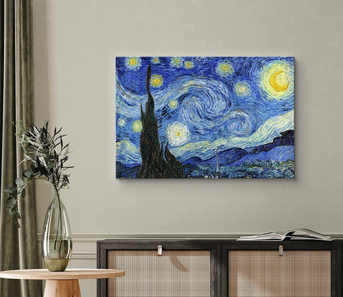 Cuadro Decorativo Noche Estrellada Van Gogh Arte 35x55cm