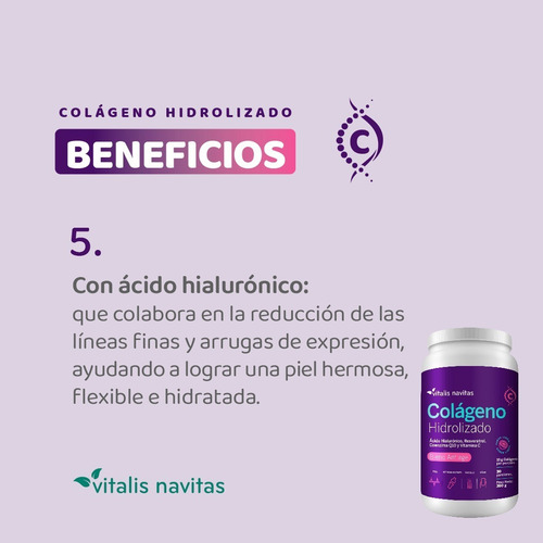 Imagen 6 de 10 de Plan 90 Días De Colágeno Hidrolizado Bebible Vitalis Navitas