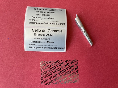 100 Etiquetas Adhesivas Sello Seguridad 3x5cm Personalizada