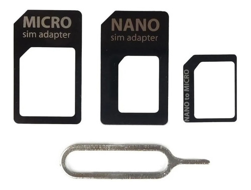 Imagen 2 de 3 de Adaptador Chip Sim A Micro Sim Y Nano Sim + Extractor