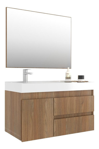 Gabinete Banheiro C/ Espelheira 80cm Multimóveis Cr10074 Noc