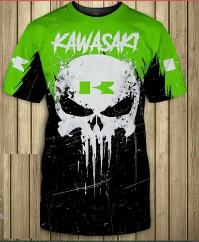 Camiseta De Manga Corta Con Estampado 3d Kawasaki