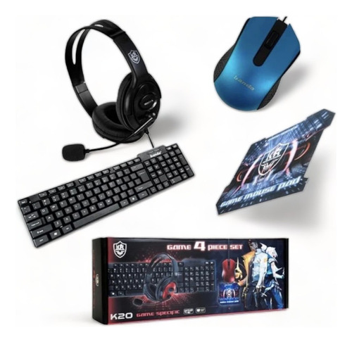 Combo 4 En 1 Kr Teclado/mouse/aud Modelo K20 Conexiones Usb