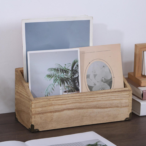 Soporte De Organizador De Escritorio De Madera Con Una
