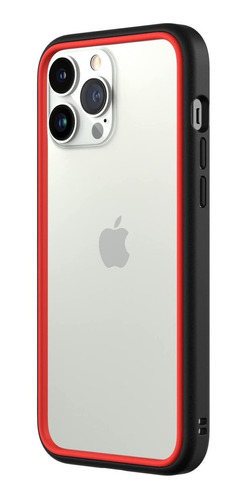 Funda Bumper Para iPhone 13 Pro Max Rhinoshield Negro Y Rojo