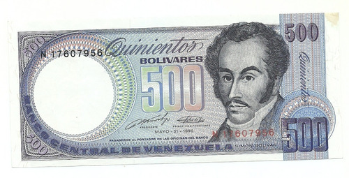 Billetes Bs. 500 N8 Mayo 31 1990 Xf