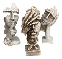 Comprar Esculturas Trios Sábios Cego Surdo E Mudo 16cm Patina Resina