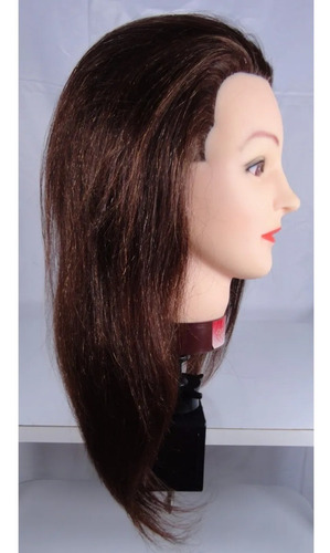 Maniqui Cabeza Practica Mediano 18 PLG Cabello 100% Humano