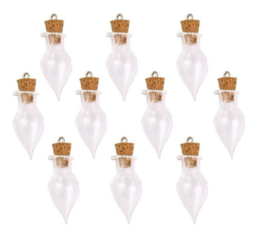 20x Mini Botellas Con Tapa Corcho Forma Lágrima Drop Diy