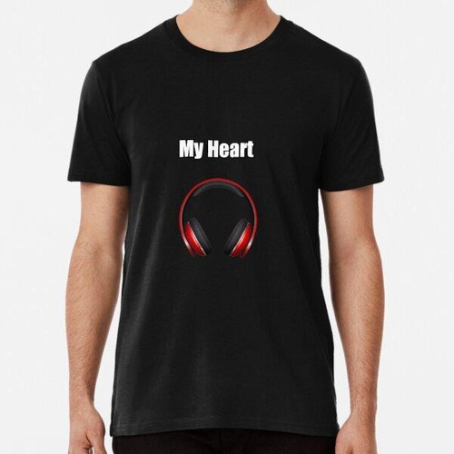 Remera Camiseta Mi Corazon Necesita Musica Algodon Premium