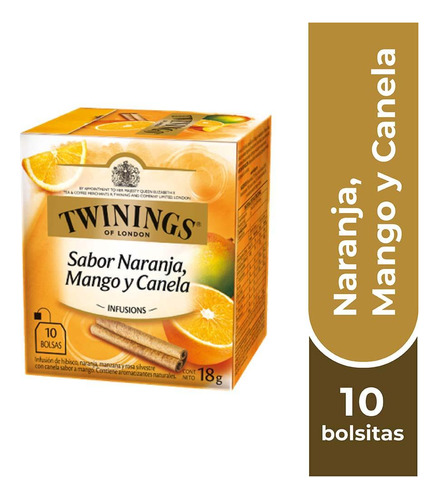 Twinings Té Naranja / Mango / Canela X 10 Bolsitas