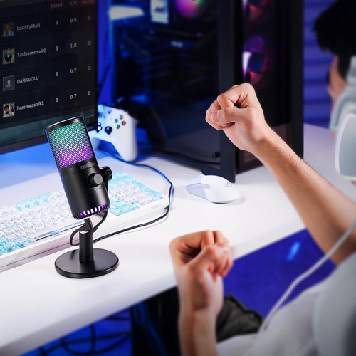 Micrófono Usb Para Juegos Con Software, Micrófono Rgb...