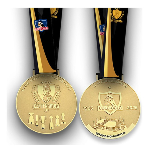 Medallón Conmemorativo Centenario Colo Colo Diseño