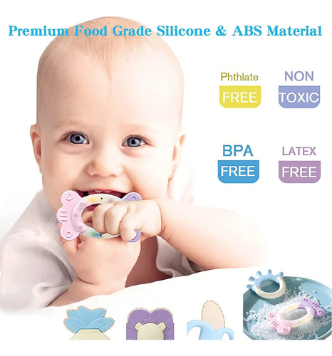 Mordedor De Silicona Para Bebés Y Juguetes, 8 Unidades