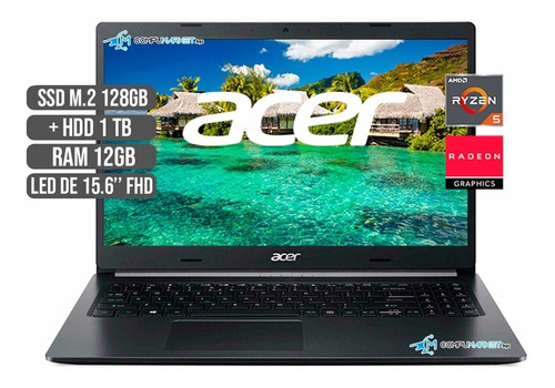 Portátil Acer Amd Ryzen 5 5500u Ssd 128gb + Hdd 1tb Ram 12gb