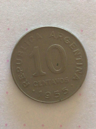 Moneda 10 Centavos 1955 Argentina