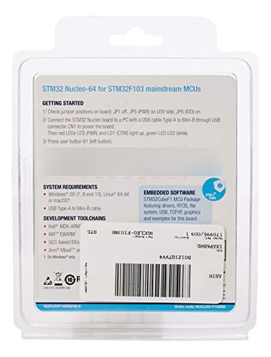 Placa De Desarrollo Stm32 Nucleo-64 Con Mcu Stm32f103rb,