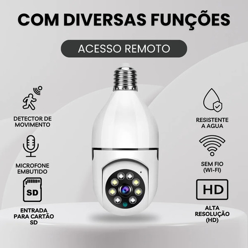 Cámara Wifi Impermeable Lámpara Infrarroja Hd Color Blanco