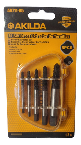 Juego Set Brocas Extractor De Tornillos Colas Chancho 5pcs