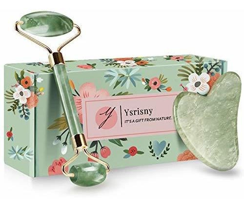 Ysrisny Jade Roller Para Rostro Y Gua Sha Set Face Roller Pi