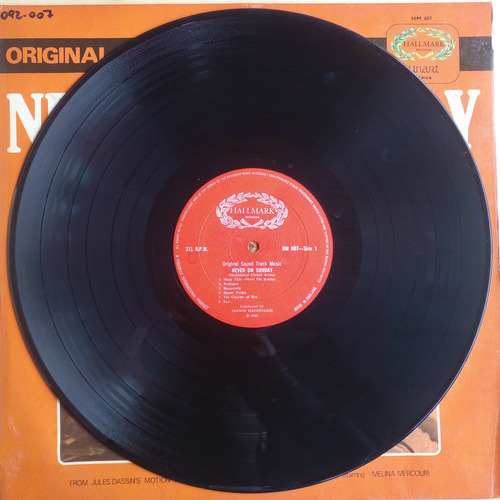 Lp Never On Sunday - Original Sound Track Music (Usado)