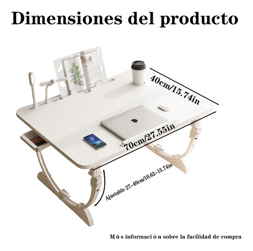 Mesa Plegable De Elevación De Computadora Para Cama70×40cm