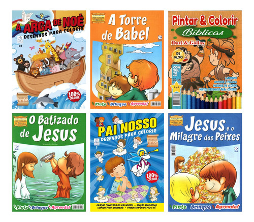 Kit 20 Revistas Infantil Colorir E Atividades Bíblica