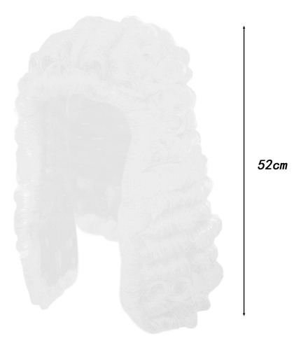 Peluca Colonial Para Hombre, Peluca Ondulada Larga, Peluca
