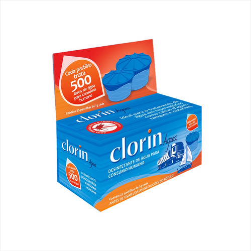 Clorin 500 P/ Tratar A Água Diretamente Em Caixa Dágua Cor Branco