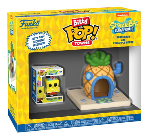 Bitty Pop! Town Bob Esponja E Gary Na Casa De Abacaxi