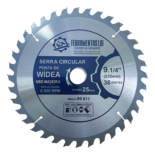 Disco Serra Circular 9.1/4 230mm 36 Dentes Madeira Mdf