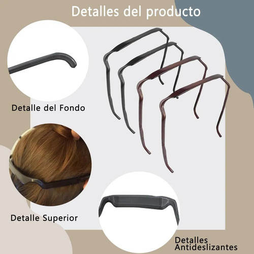 4 Diademas Cuadradas - Diadema Invisible Para Cabello Mujer