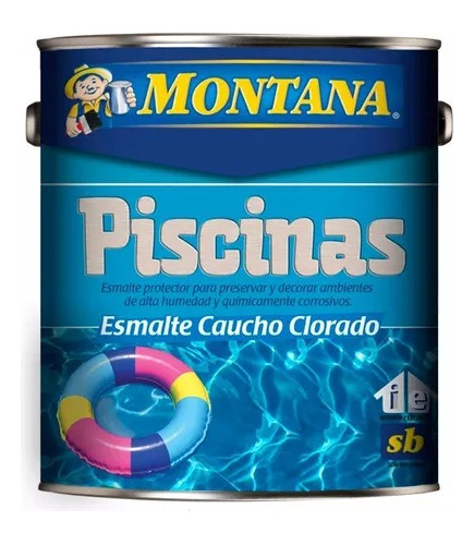 Pintura Para Piscina Caucho Clorado, Montana, Azul  Galon