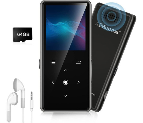 Reproductor Mp3 Aimoonsa, Bluetooth 5.2, Altavoz Integrado