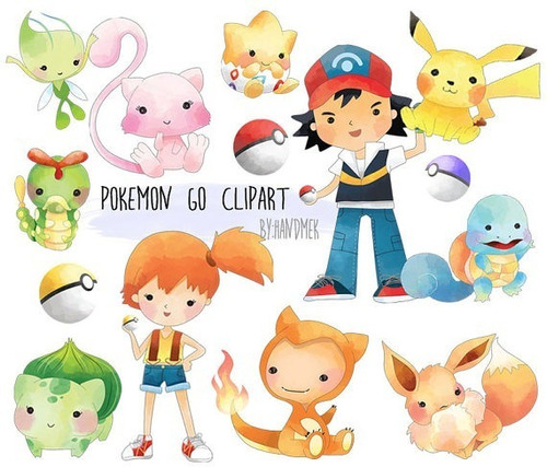 Kit Imagenes Png Cliparts Pokemon Go Pikachu Acuarela