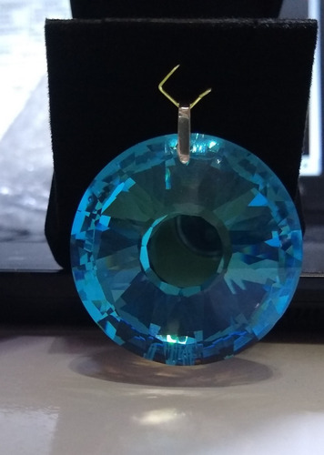 Imagem 6 de 6 de Pingente Mandala Cristal Swarovski 4 Cm Blue Ab Prata 925