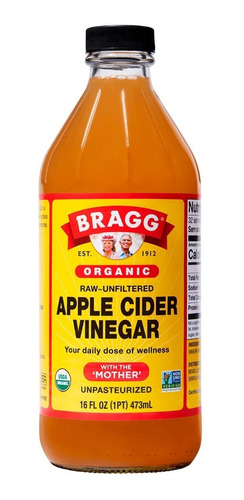 Vinagre Sidra De Manzana Orgánico Con La Madre Bragg 473 Ml