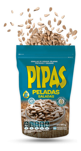 Pack X 12 Pipas Semillas Girasol Peladas Y Saladas 180gr