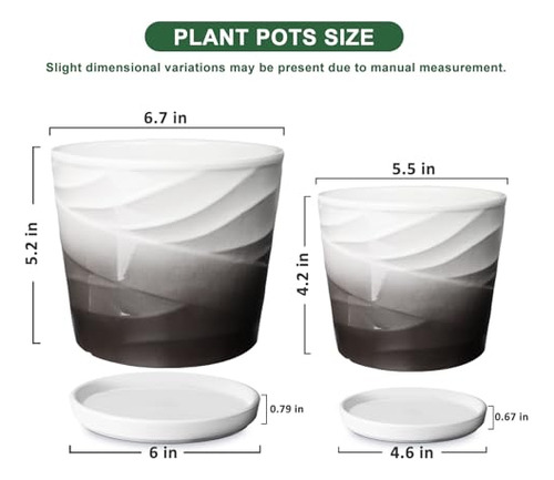 Set De 2 Macetas De Cerámica Para Plantas De Interior